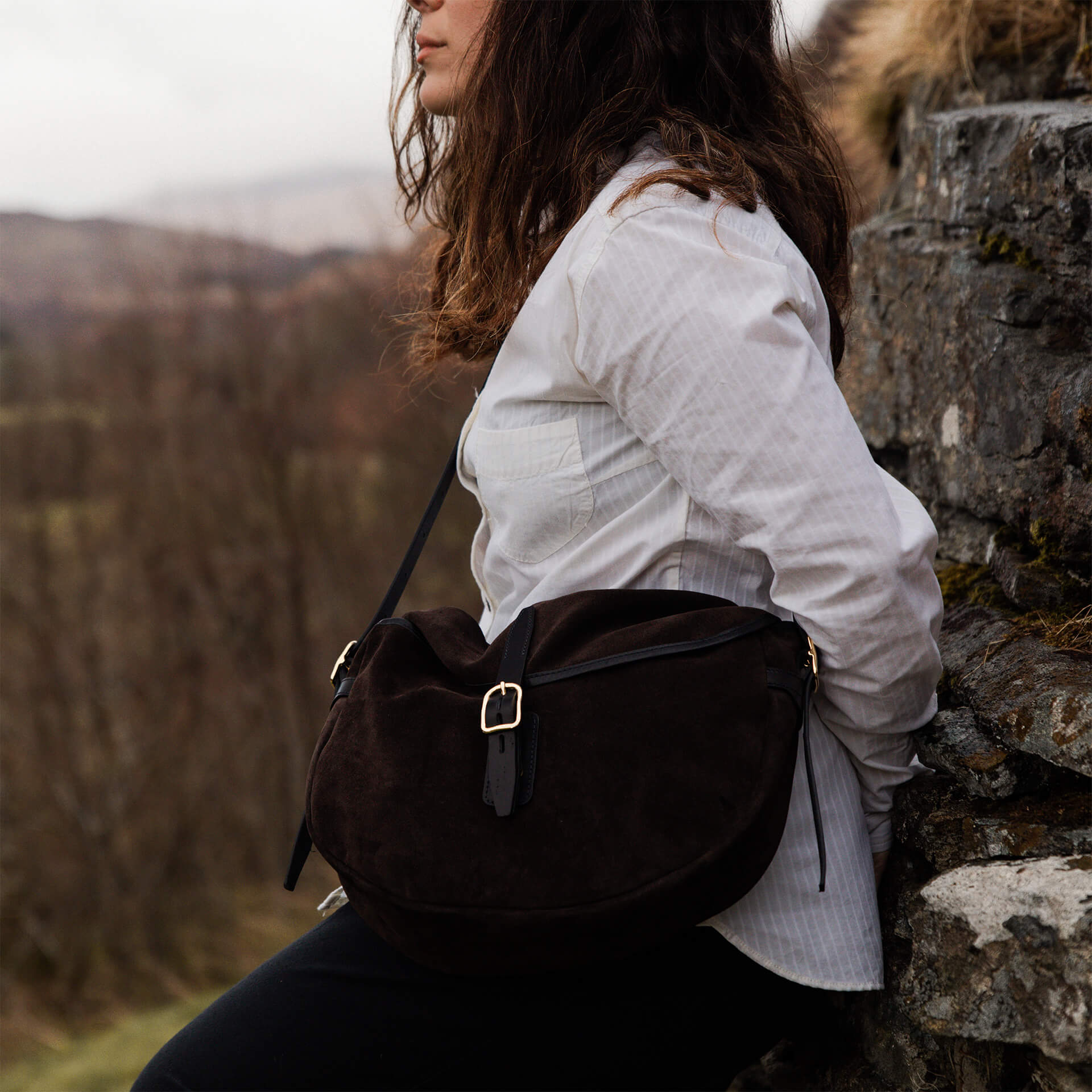 FISHERMAN ロング　ジグ　バッグ Margot half moon fisherman's bag - Musk